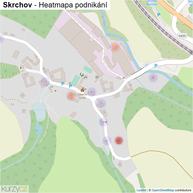 Mapa Skrchov - Firmy v části obce.