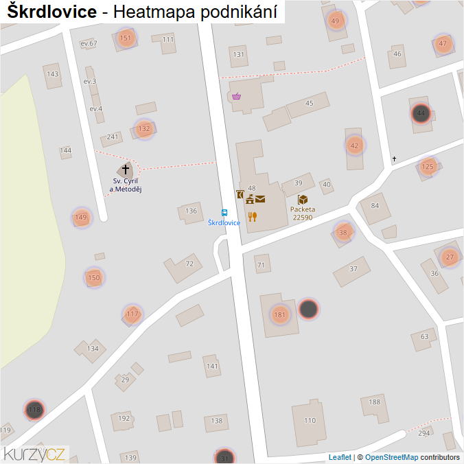 Mapa Škrdlovice - Firmy v obci.