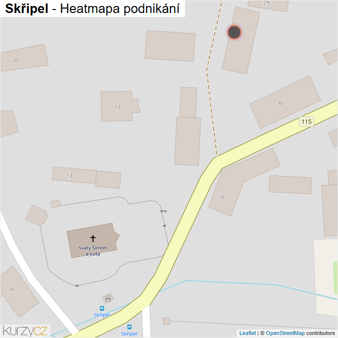 Mapa Skřipel - Firmy v obci.
