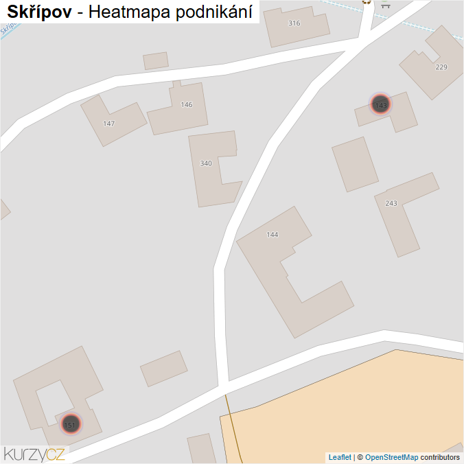 Mapa Skřípov - Firmy v obci.