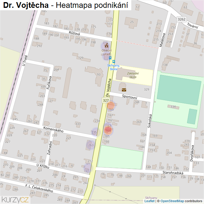 Mapa Dr. Vojtěcha - Firmy v ulici.