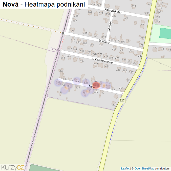 Mapa Nová - Firmy v ulici.