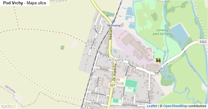 Pod Vrchy - mapa ulice