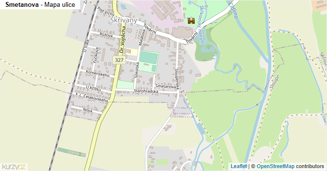 Smetanova - mapa ulice