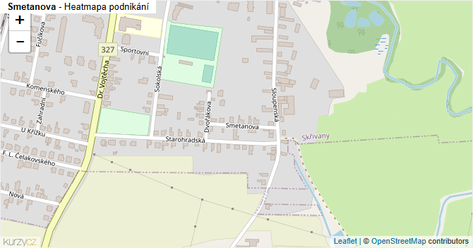 Smetanova - mapa podnikání
