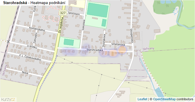 Starohradská - mapa podnikání