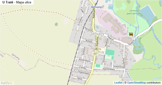 U Tratě - mapa ulice