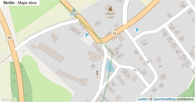 Skršín - mapa obce