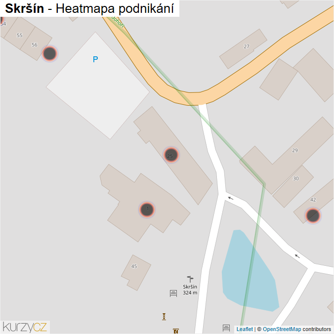 Mapa Skršín - Firmy v obci.