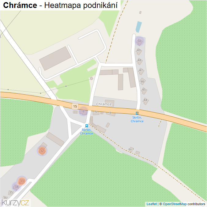 Mapa Chrámce - Firmy v části obce.