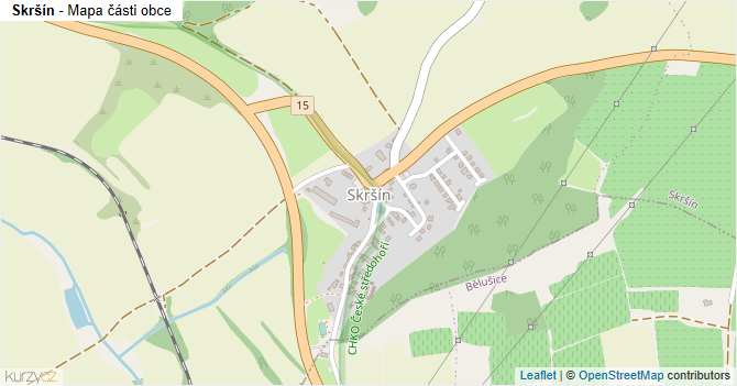 Skršín - mapa části obce