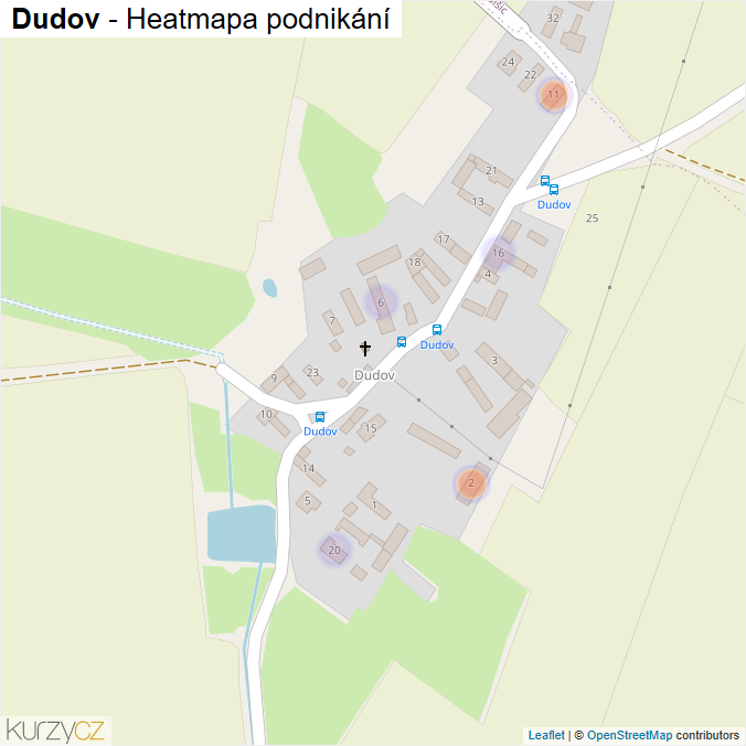 Mapa Dudov - Firmy v části obce.