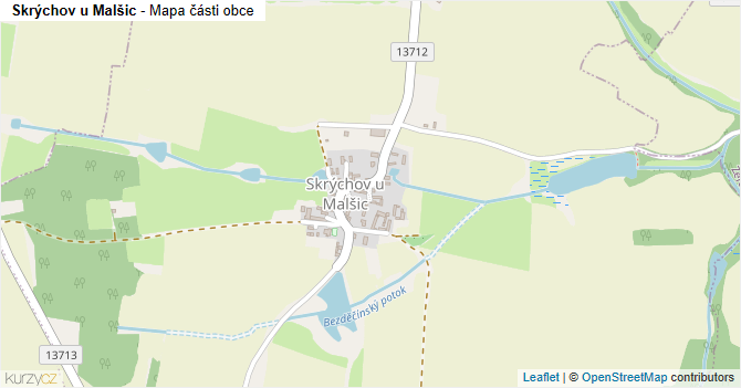 Skrýchov u Malšic - mapa části obce