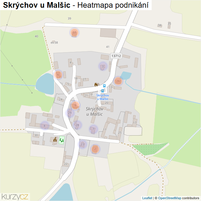 Mapa Skrýchov u Malšic - Firmy v části obce.
