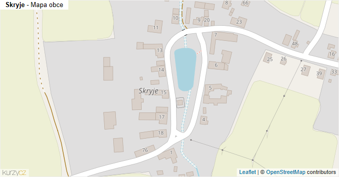 Skryje - mapa obce