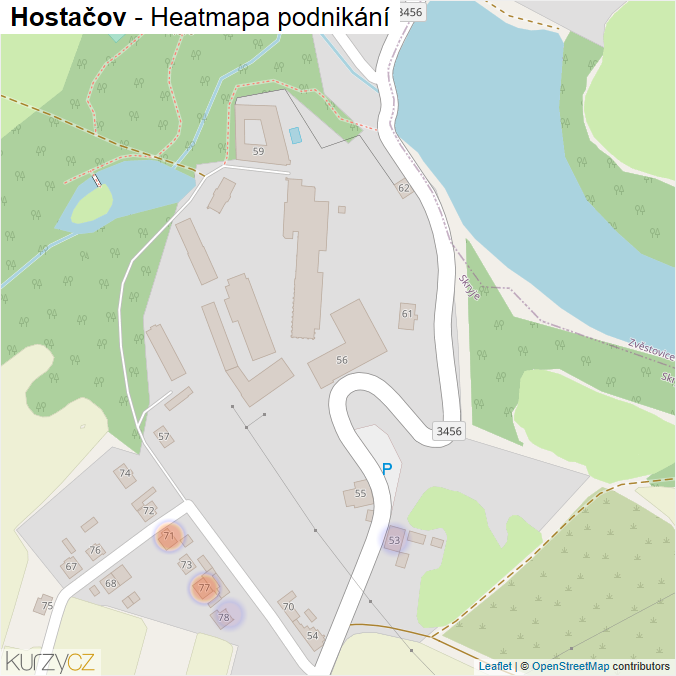 Mapa Hostačov - Firmy v části obce.