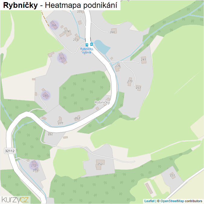 Mapa Rybníčky - Firmy v části obce.