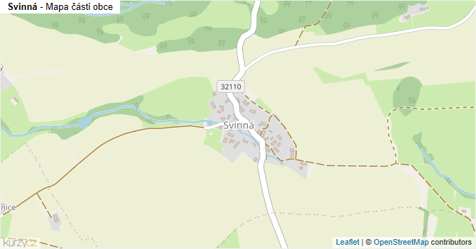 Svinná - mapa části obce