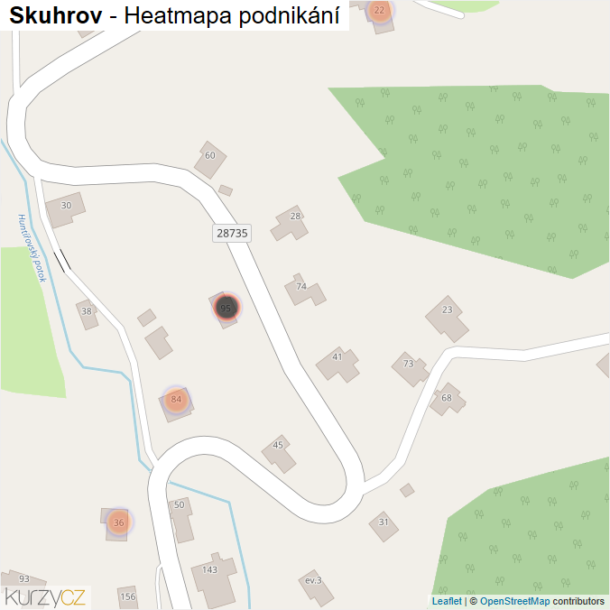 Mapa Skuhrov - Firmy v obci.