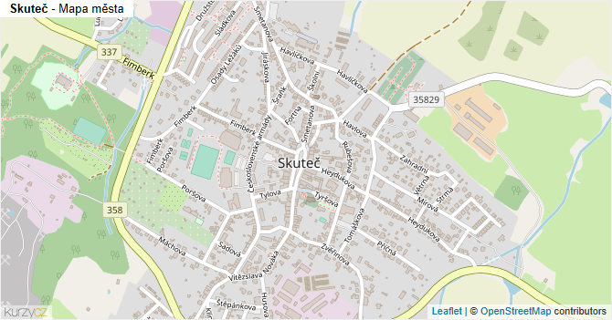 Skuteč - mapa města