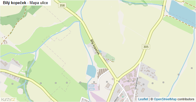 Bílý kopeček - mapa ulice