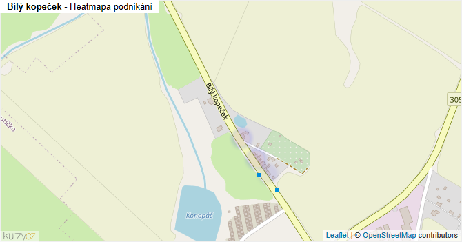 Bílý kopeček - mapa podnikání