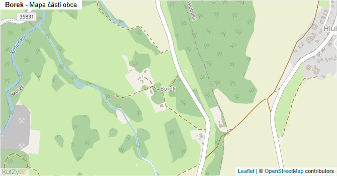 Borek - mapa části obce