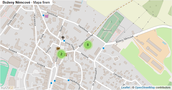 Boženy Němcové - mapa firem
