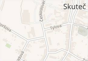 Československé armády v obci Skuteč - mapa ulice