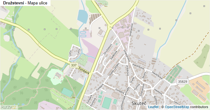 Družstevní - mapa ulice