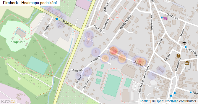 Fimberk - mapa podnikání