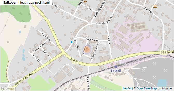 Hálkova - mapa podnikání