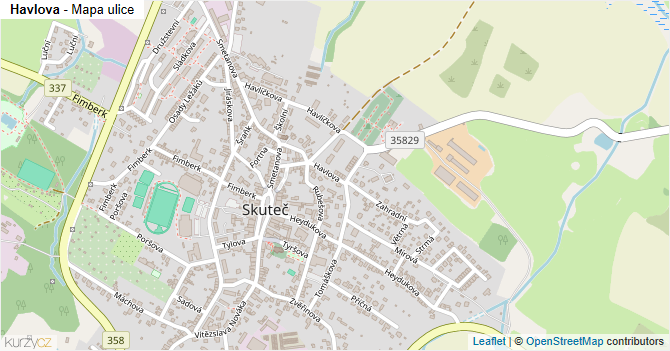 Havlova - mapa ulice