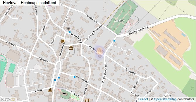 Havlova - mapa podnikání