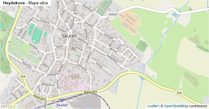 Heydukova - mapa ulice