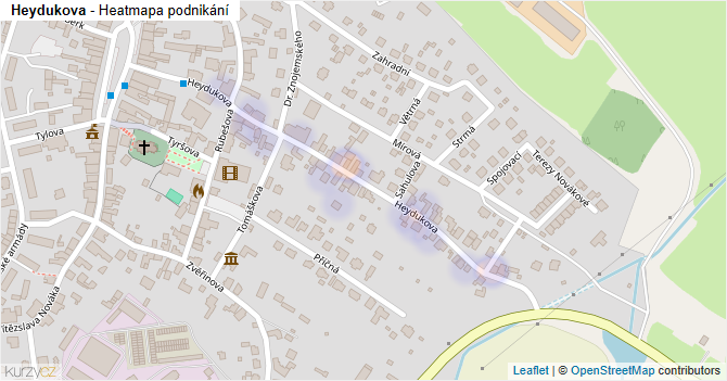 Heydukova - mapa podnikání