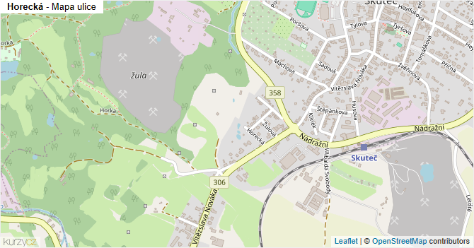 Horecká - mapa ulice