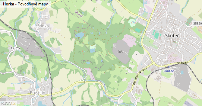 Horka - záplavové mapy stoleté vody