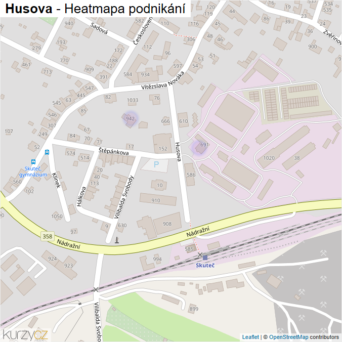Mapa Husova - Firmy v ulici.