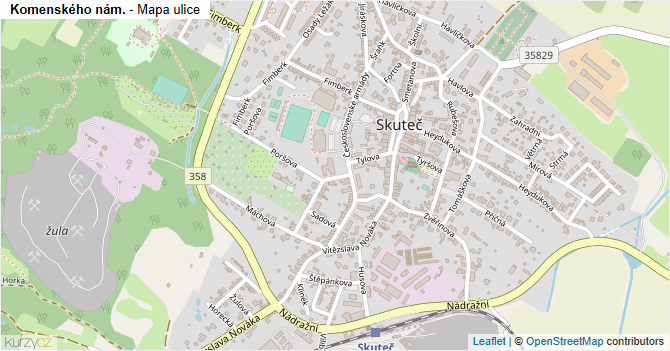 Komenského nám. - mapa ulice