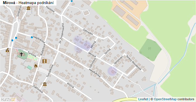 Mírová - mapa podnikání