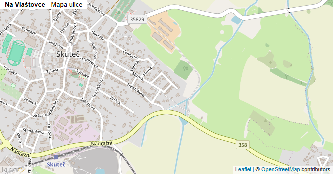 Na Vlaštovce - mapa ulice