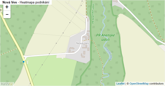 Nová Ves - mapa podnikání