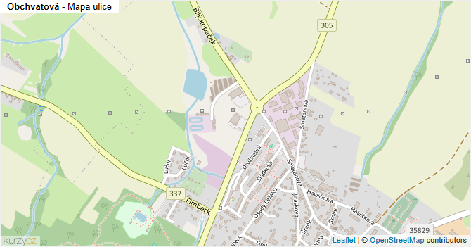 Obchvatová - mapa ulice