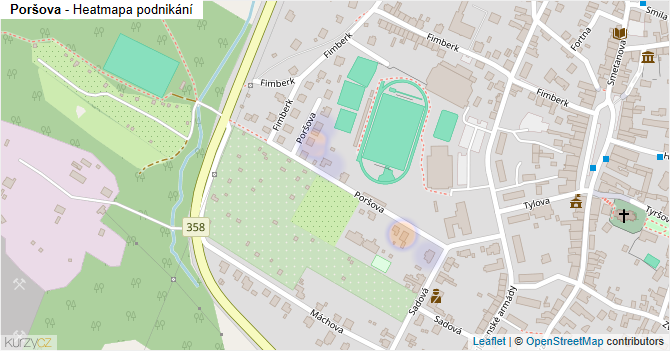 Poršova - mapa podnikání