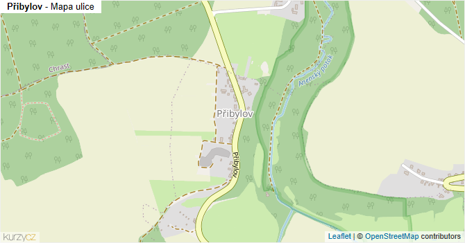 Přibylov - mapa ulice