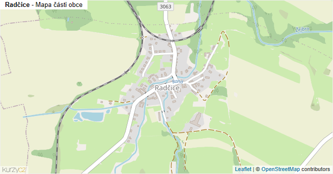 Radčice - mapa části obce