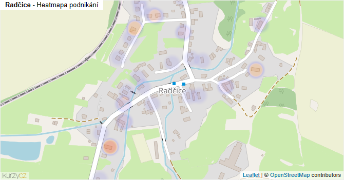 Radčice - mapa podnikání