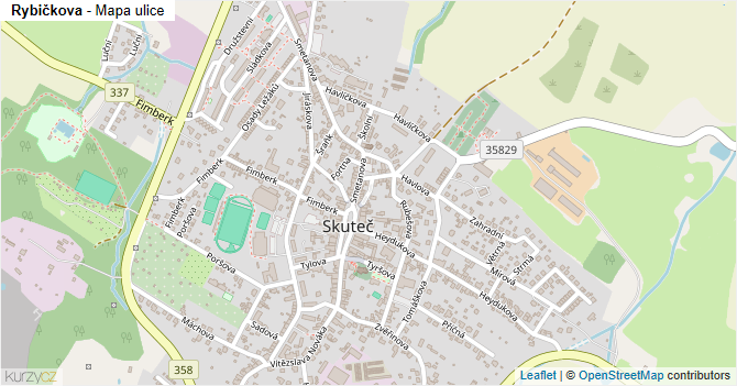 Rybičkova - mapa ulice