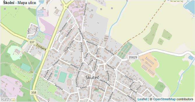 Školní - mapa ulice